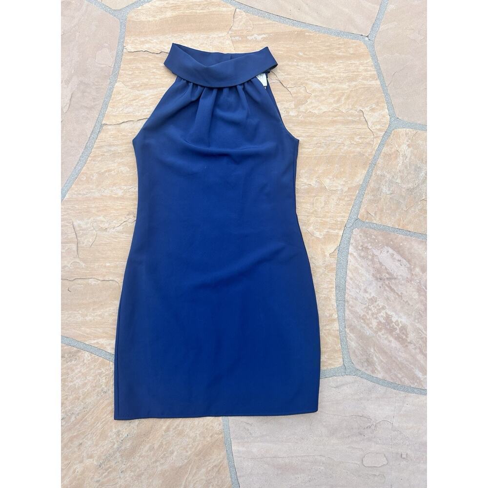 Sail to Sable Cobalt Halter-Style Midi Dress